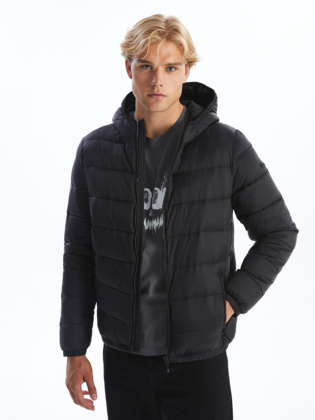 Slim Fit Hooded Men s Down Coat W40453Z8 CVL W40453Z8 CVL LC Waikiki