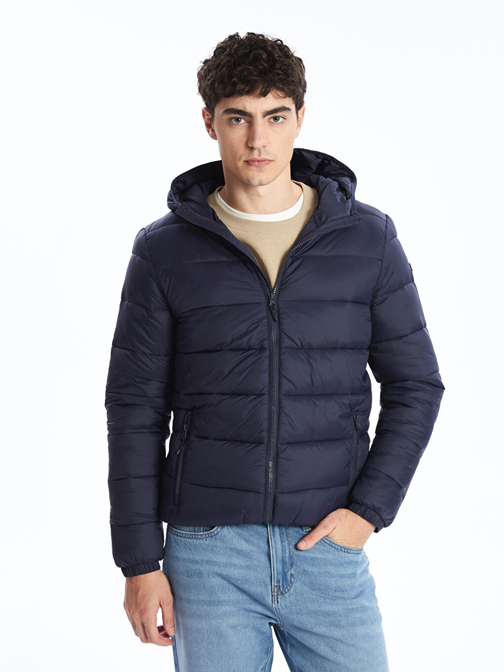 Slim fit down jacket mens top