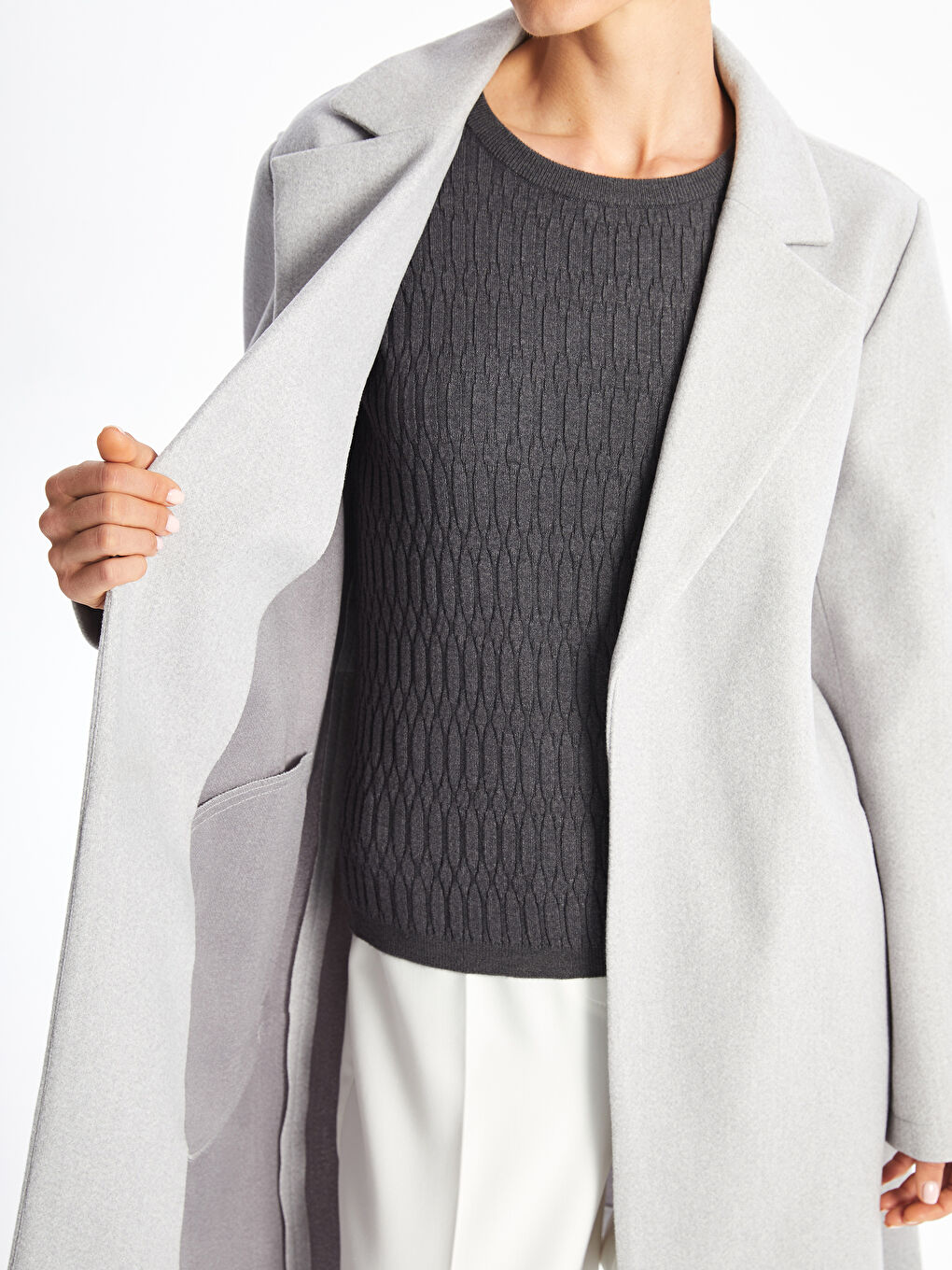 Jacket Collar Regular Long Sleeve Women's Cachet Coat