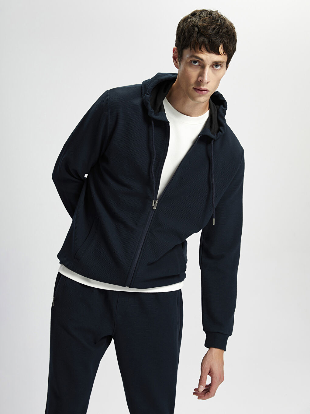 Hooded Long Sleeve Zipper Men's Sweatshirt -W40828Z8-RFH - W40828Z8-RFH -  LC Waikiki