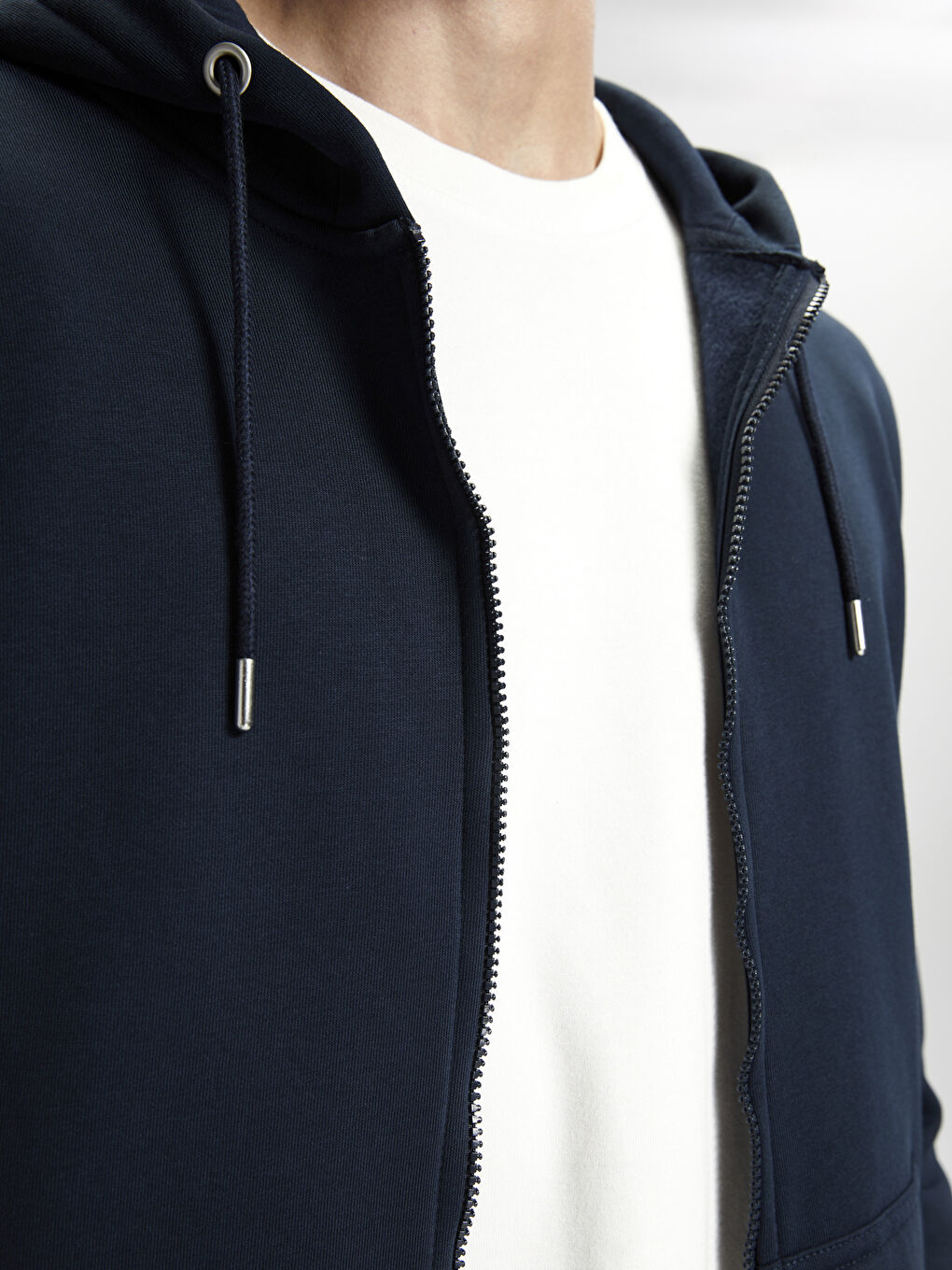 Hooded Long Sleeve Men's Thick Zippered Sweatshirt -W40829Z8