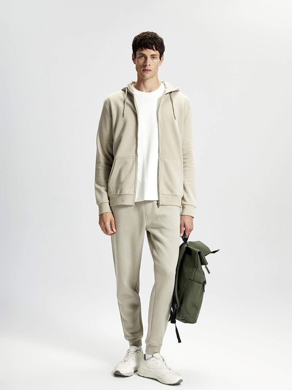 LC WAIKIKI Hooded Long Sleeve Men's Thick Zip-Up Sweatshirt