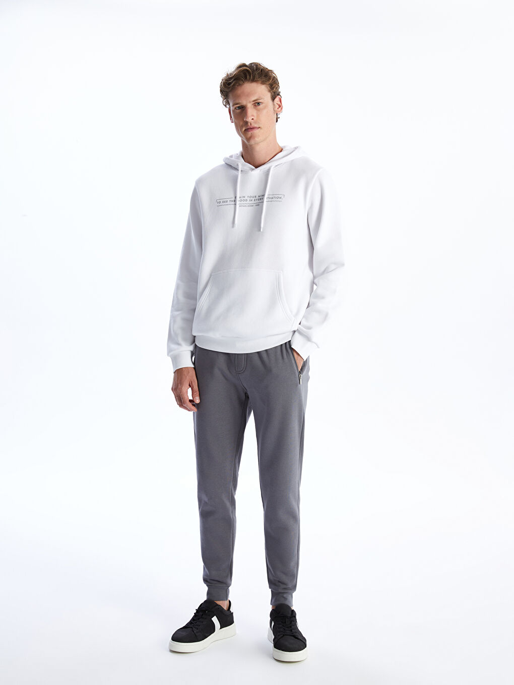 Standard Fit Men's Thick Jogger Sweatpants -W40847Z8-SJK