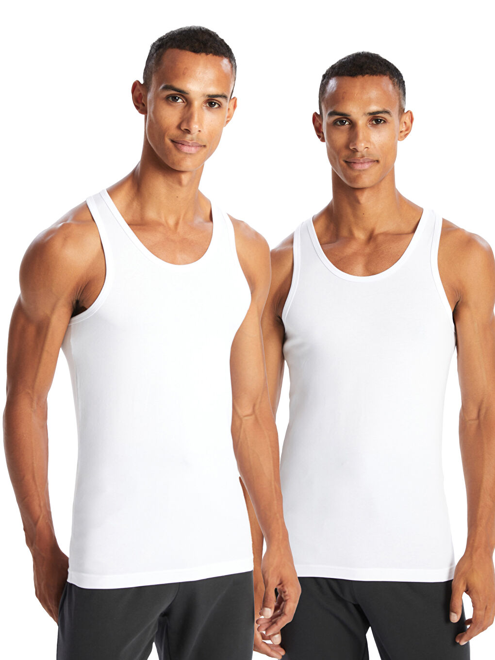 U-Neck Cotton Men's Tank Tops 2 Pack -W41017Z8-VC4