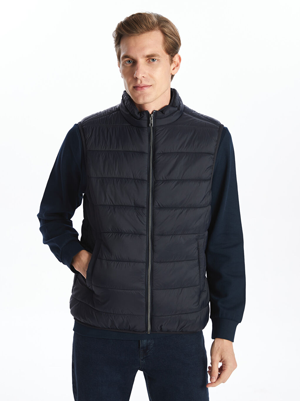 Mens navy down vest discount