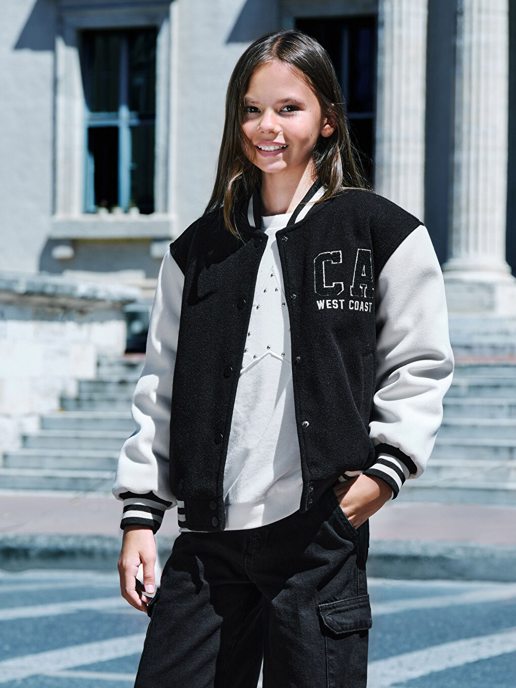 Girl in bomber jacket new arrivals