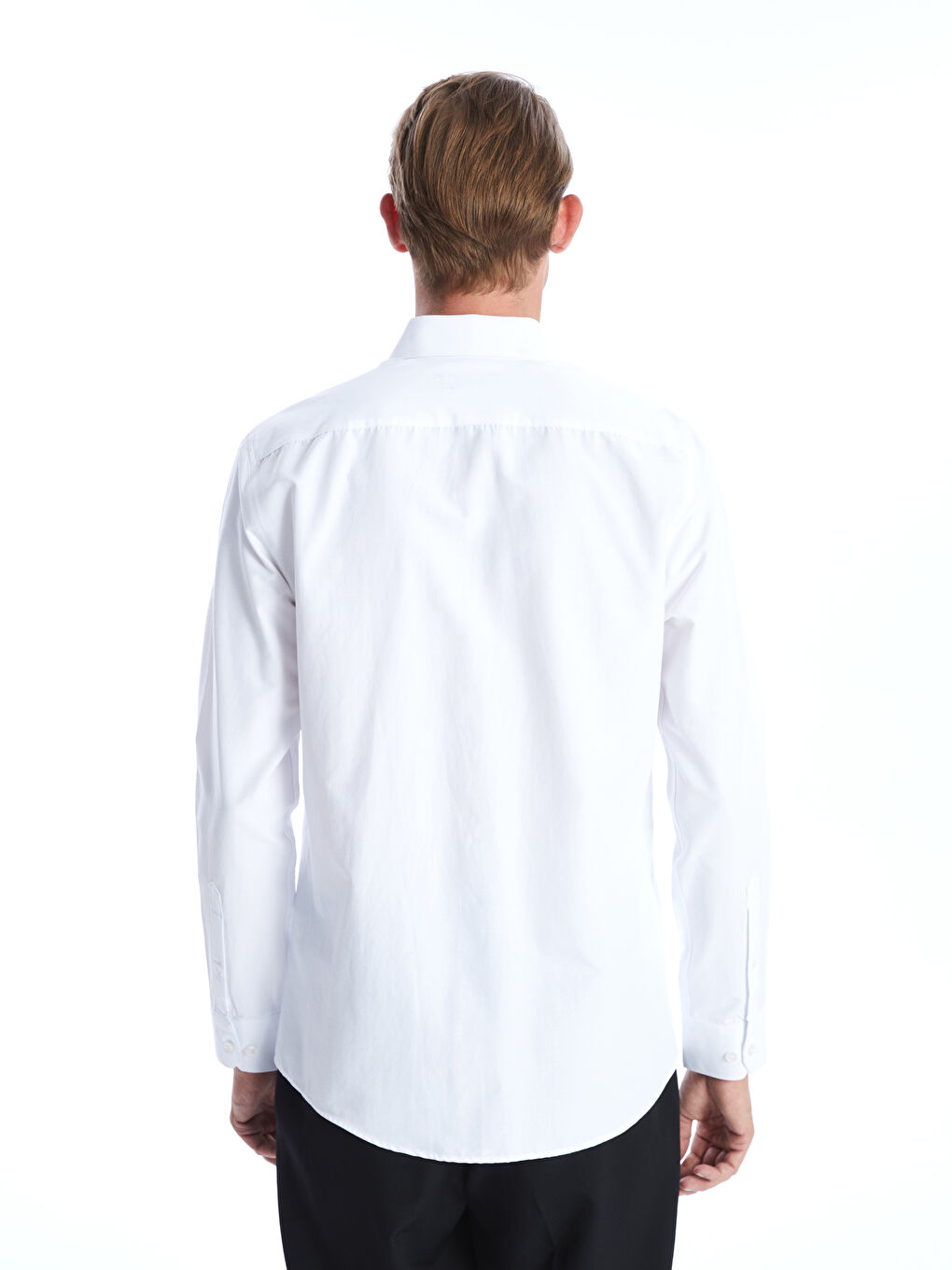 Slim Fit Long Sleeve Poplin Men's Shirt -W41246Z8-Q6K - W41246Z8-Q6K - LC  Waikiki