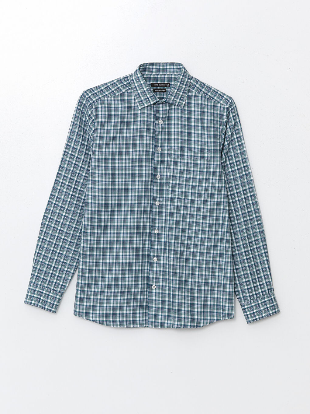 Regular Fit Long Sleeve Plaid Gabardine Men's Shirt -W41273Z8-LME -  W41273Z8-LME - LC Waikiki