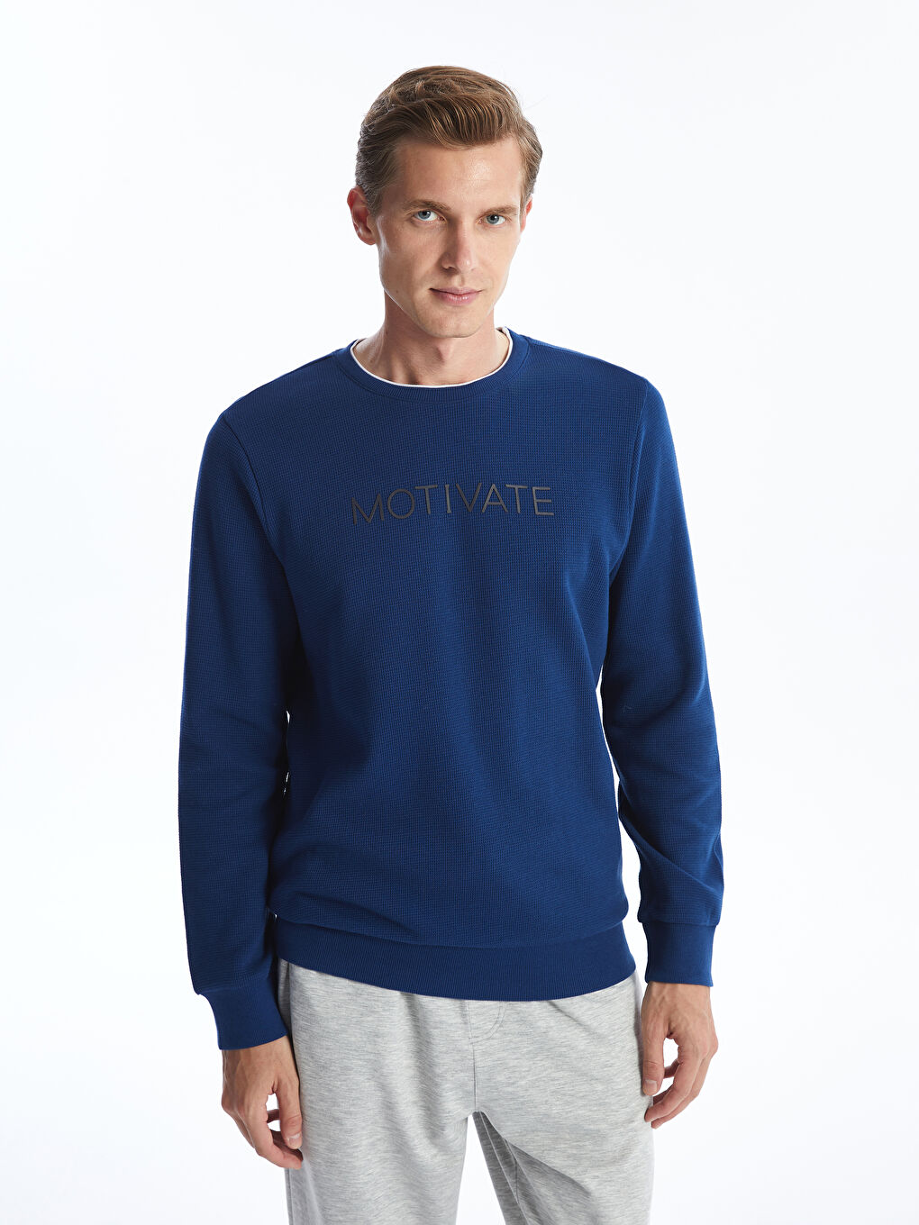 Crew Neck Long Sleeve Printed Men s Sweatshirt W41566Z8 HEU W41566Z8 HEU LC Waikiki