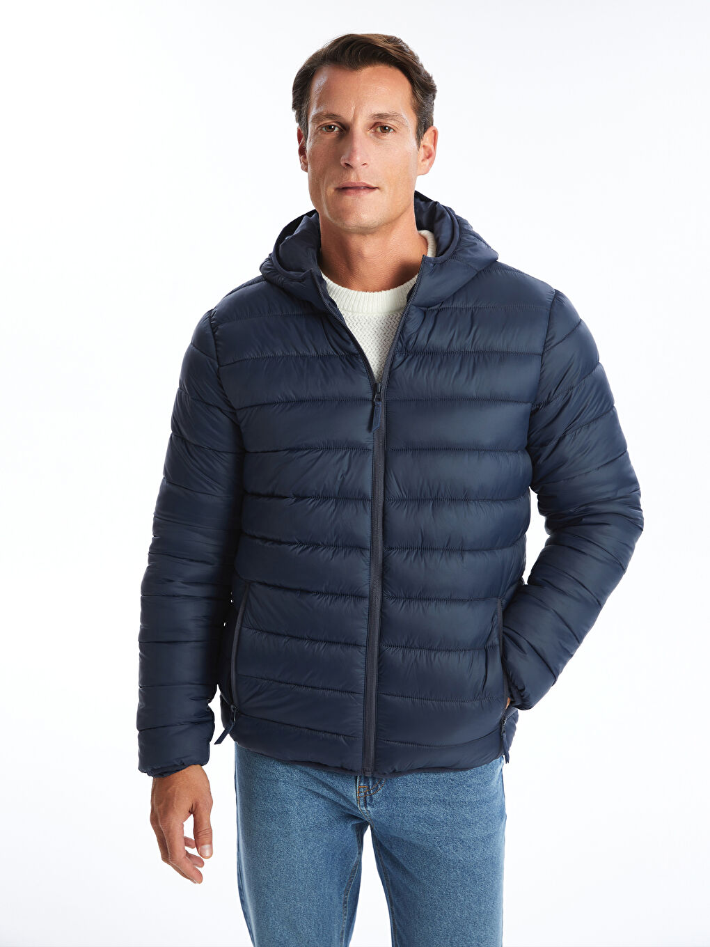 Standard Fit Hooded Men's Puffer -W41905Z8-RFD - W41905Z8