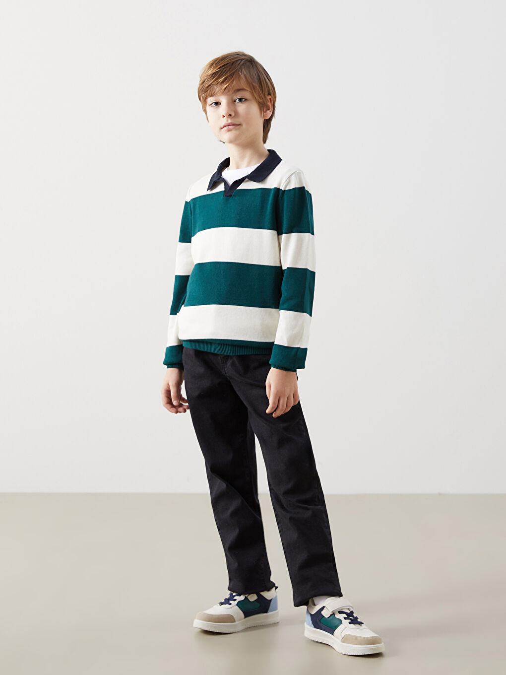 Boy's Jean Trousers with Adjustable Elastic Waist -W41931Z4