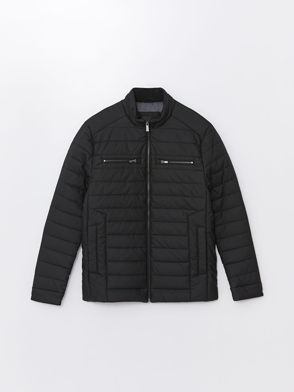 Standard Fit Turtle Neck Men's Faux Leather Jacket -W41937Z8