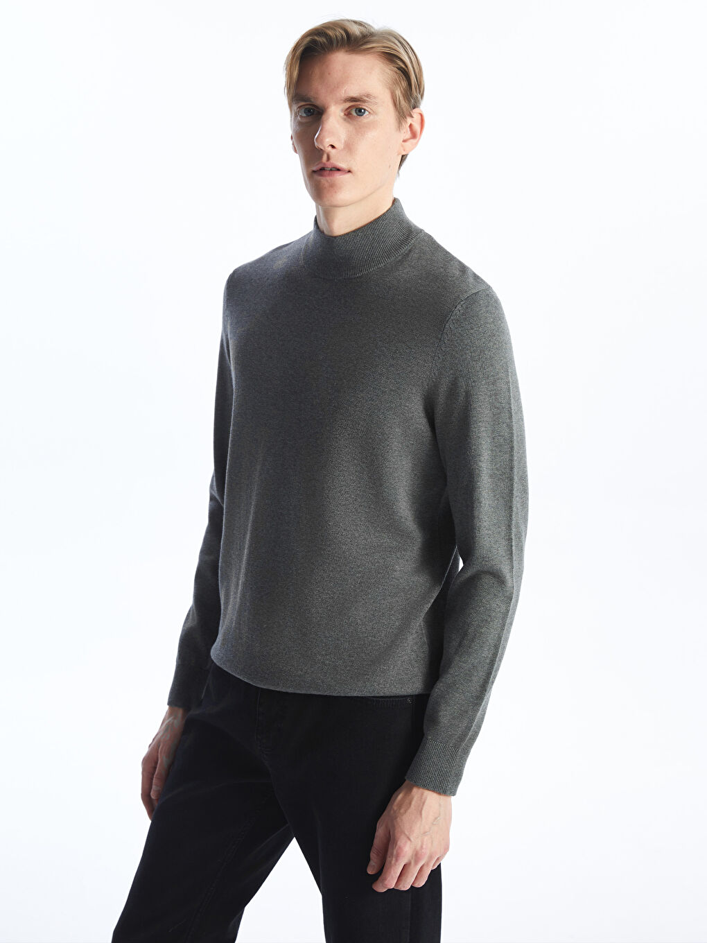 Half Turtleneck Long Sleeve Men s Tricot Sweater W42151Z8 EEZ W42151Z8 EEZ LC Waikiki