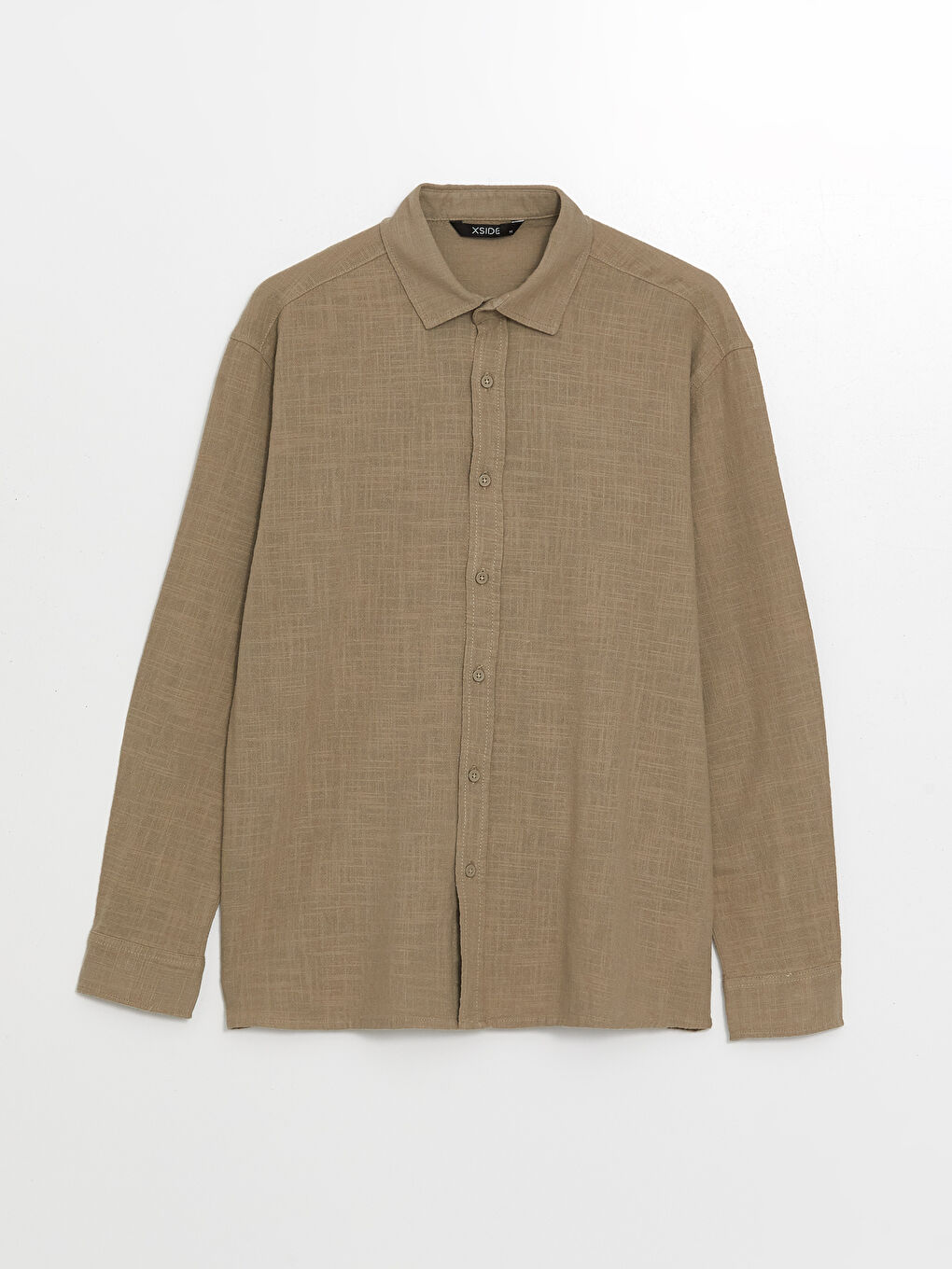 Regular Fit Long Sleeve Poplin Men's Textured Shirt