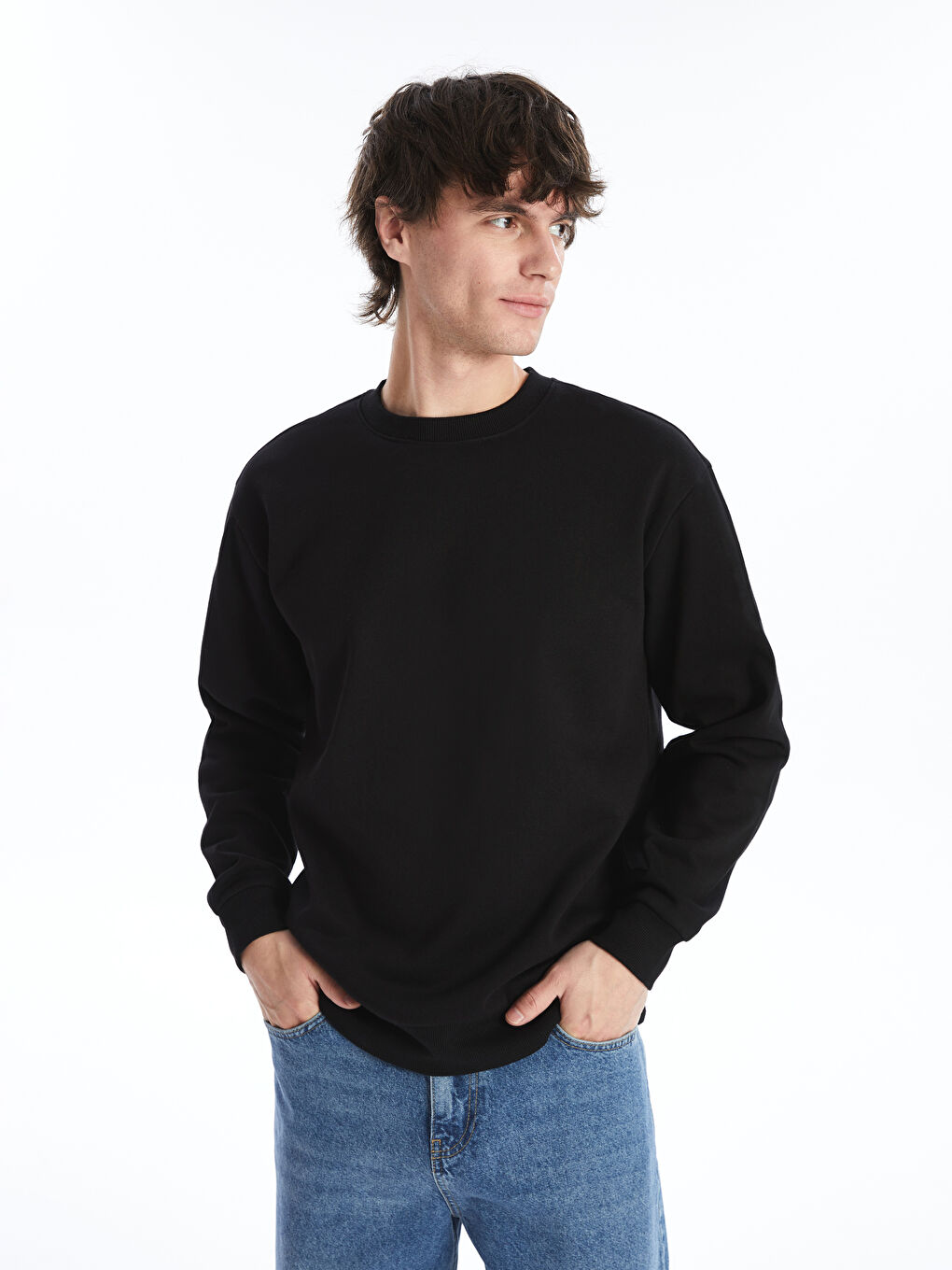 Thick black sweatshirt cheap