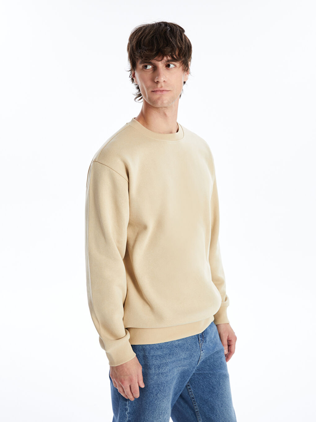 Crew Neck Long Sleeve Men's Thick Sweatshirt -W42251Z8-VGK - W42251Z8-VGK -  LC Waikiki