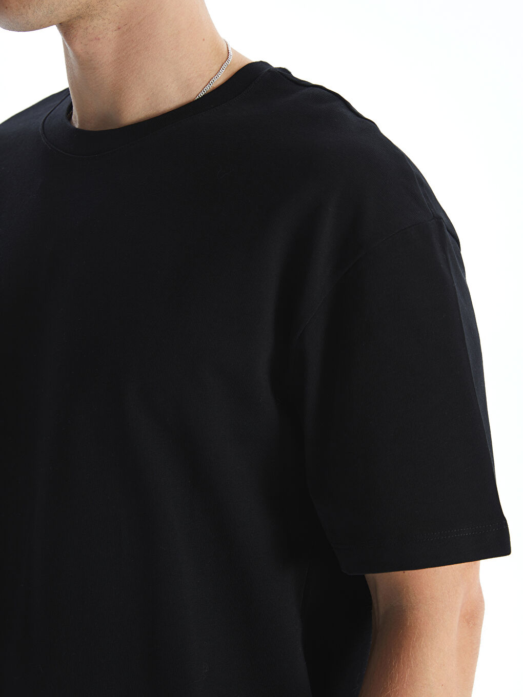 Crew Neck Short Sleeve Combed Cotton Men's T-shirt -W42252Z8-CVL -  W42252Z8-CVL - LC Waikiki