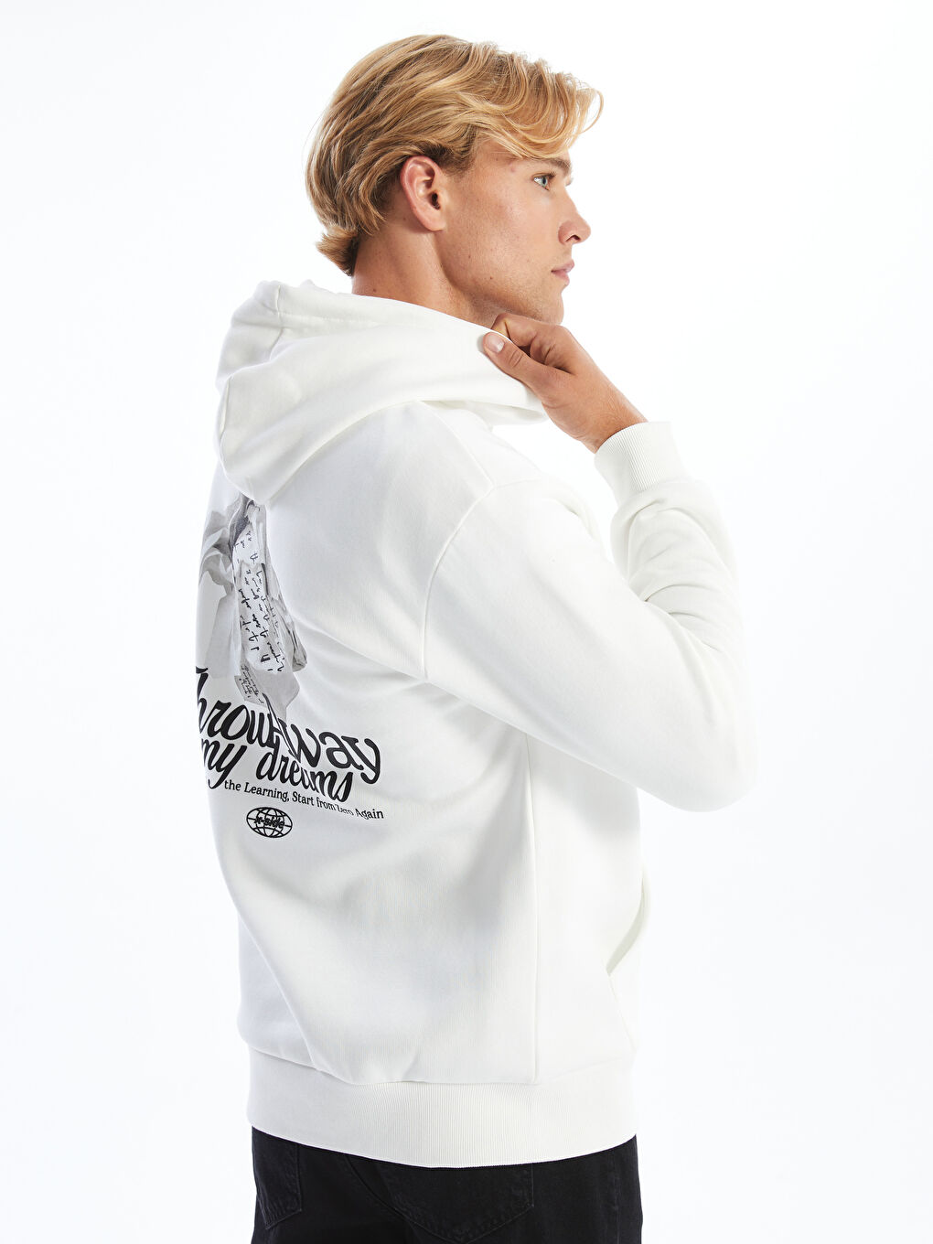 よっぴ ライトグレー XS XSIDE Long Sleeve Printed Men's Thick Hoodie -W42296Z8-R9J