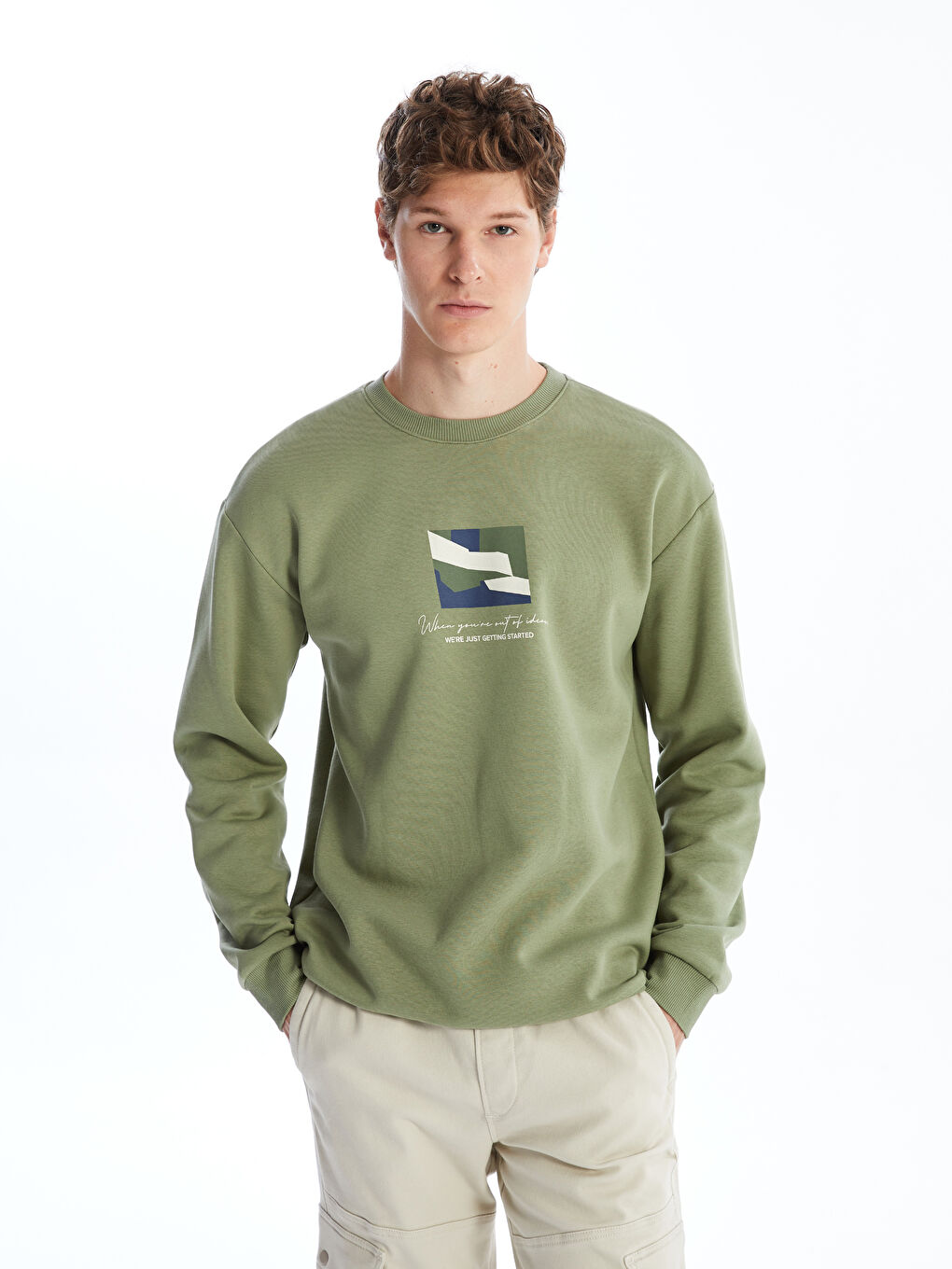 Crew Neck Long Sleeve Printed Men s Sweatshirt W42319Z8 GUY W42319Z8 GUY LC Waikiki