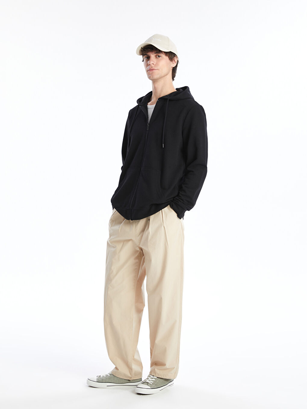 Hooded Long Sleeve Men's Zip-Up Sweatshirt -W42329Z8-CVL