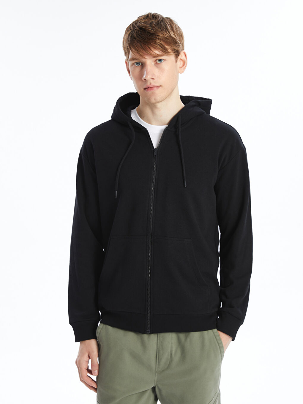 Hooded Long Sleeve Men s Thick Zippered Sweatshirt W42330Z8 CVL W42330Z8 CVL LC Waikiki