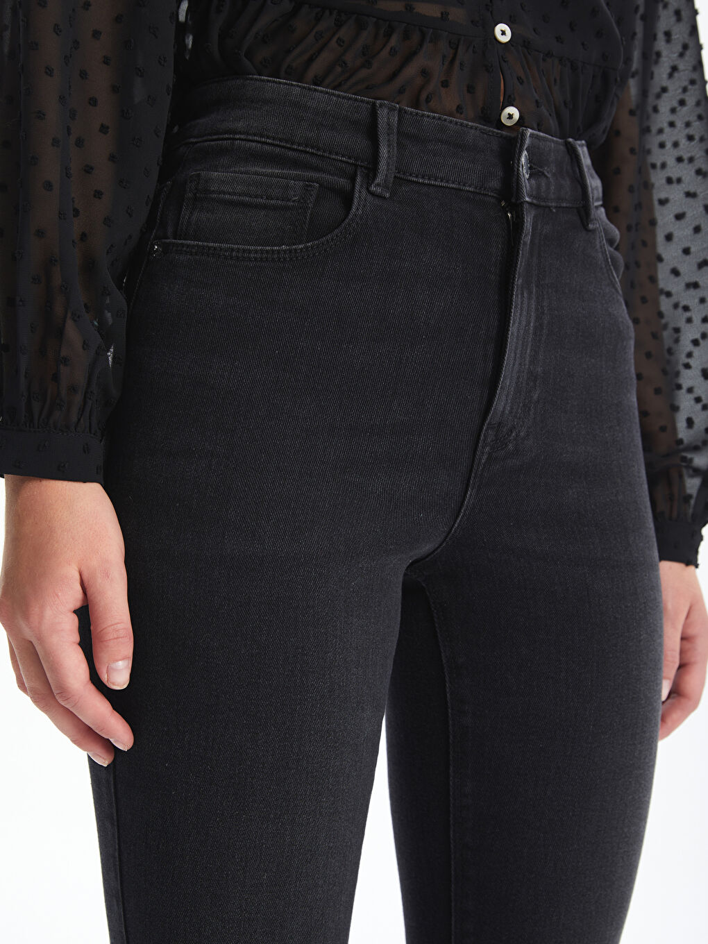 LC WAIKIKI Джинсы для женщин с высокой посадкой, силуэт Юпитер, экстра узкий крой -W42405Z8-327