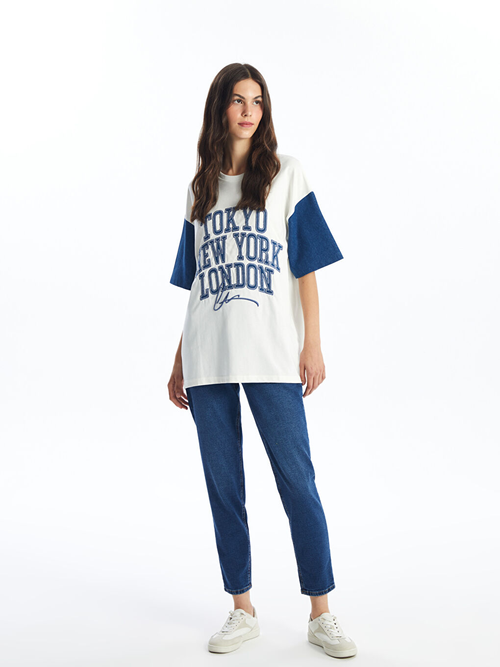 【WOOHWA】CHOP DENIM JK High Waist Slim Mom Women's Jeans -W42432Z8-309 - W42432Z8