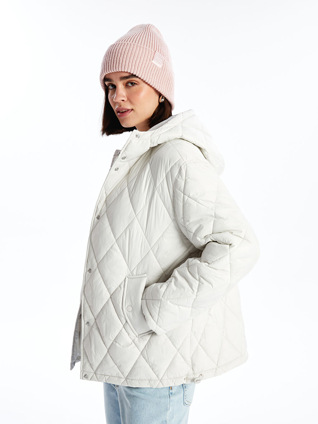 Hooded Quilted Long Sleeve Oversized Women s Puffer Coat W42921Z8 RFC W42921Z8 RFC LC Waikiki