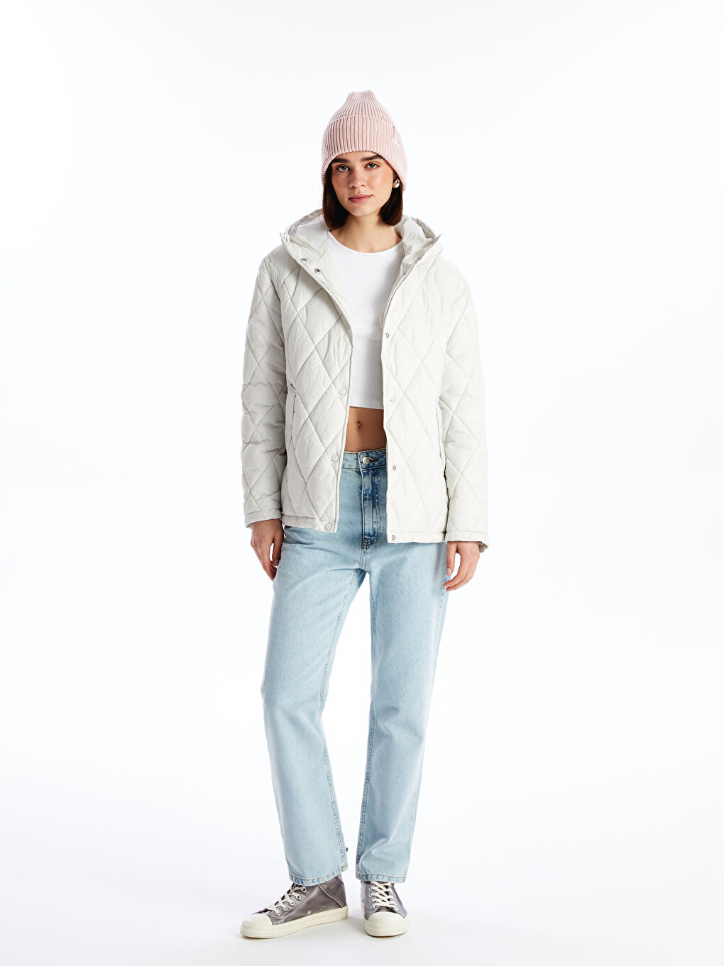 XSIDE Hooded Quilted Oversize Women's Puffer Coat -W42921Z8