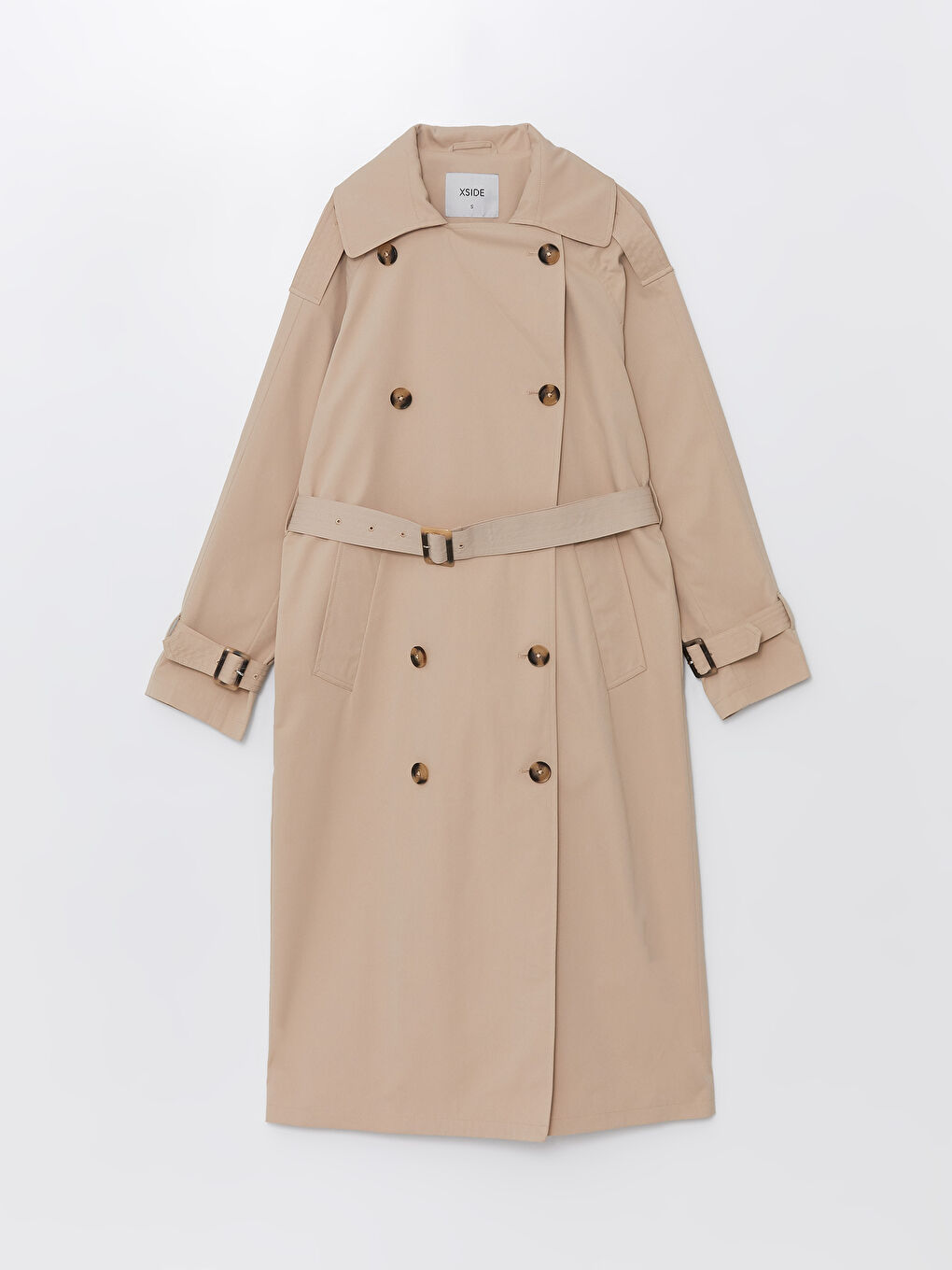 Jacket Collar Straight Long Sleeve Oversize Women's Trench Coat  -W43007Z8-YCB - W43007Z8-YCB - LC Waikiki