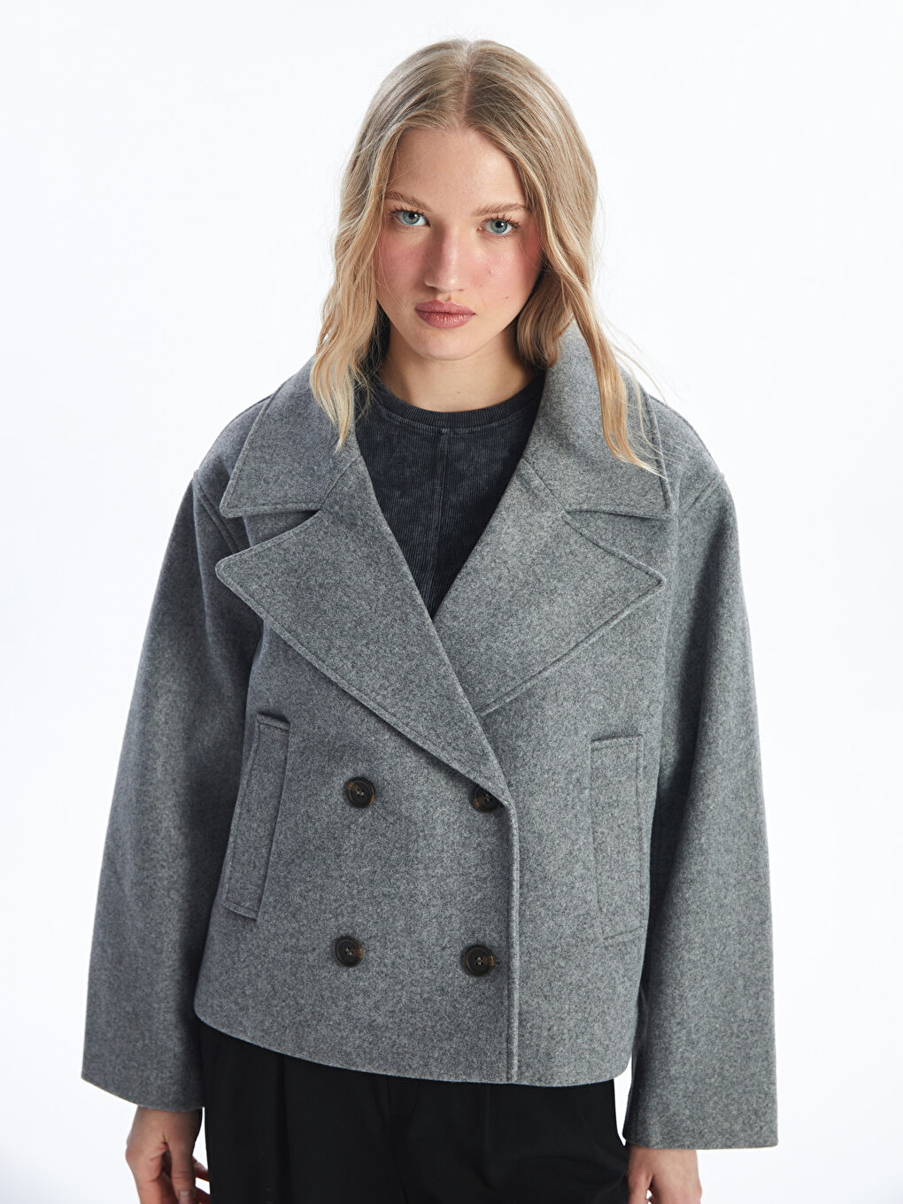 GREY Woman GREY Peacoat W43009Z8 V44 W43009Z8 V44 LC Waikiki