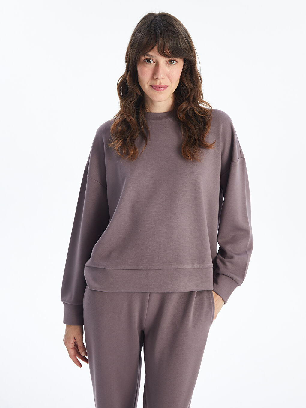 Crew Neck Plain Oversize Women s Sweatshirt W43312Z8 HAE W43312Z8 HAE LC Waikiki