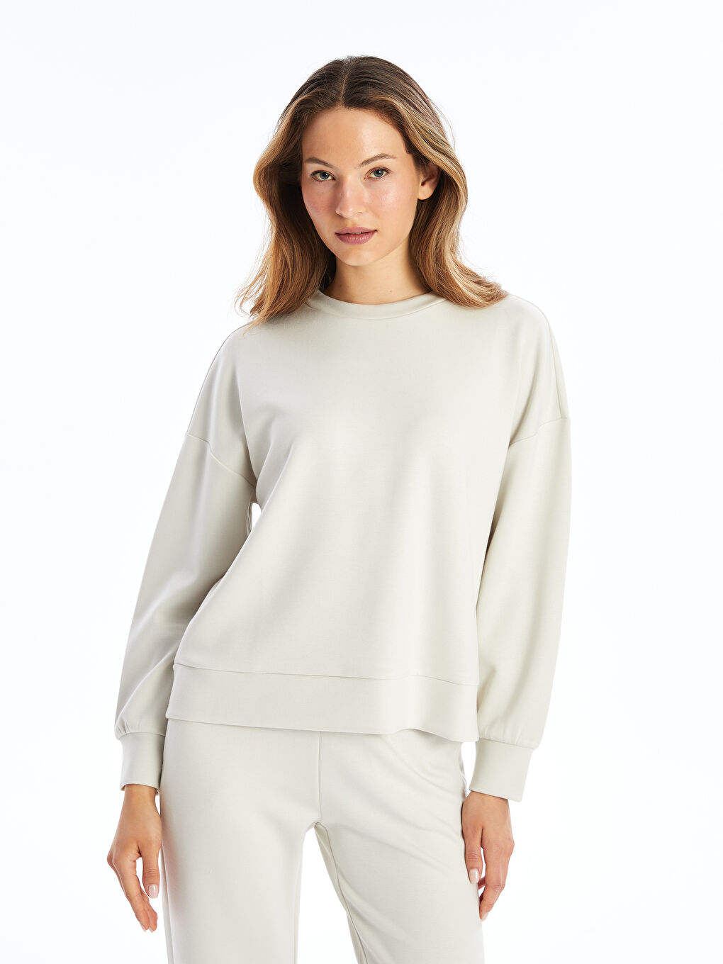 Plain crew neck sweatshirt women's new arrivals