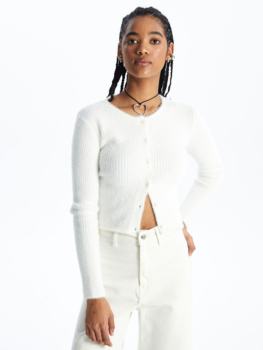 White cropped cardigan womens hot sale