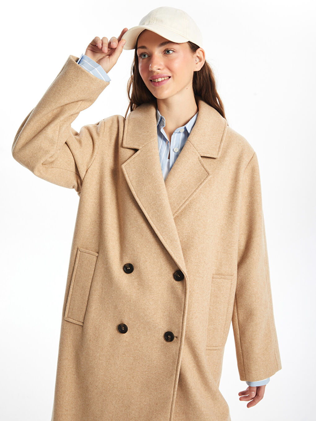 Beige peacoat women shop