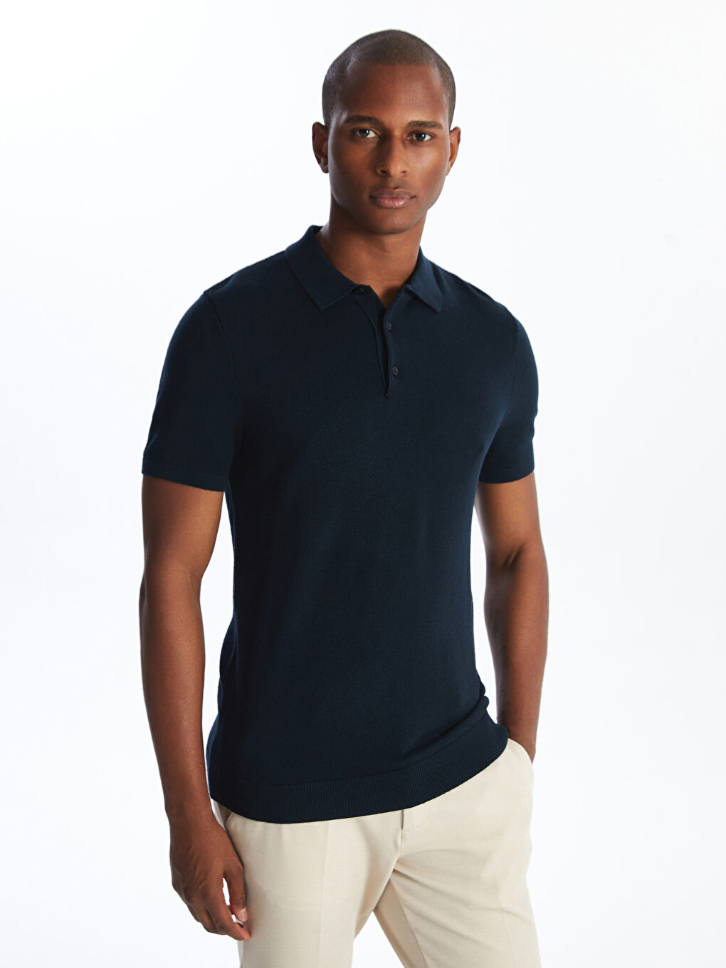 Polo Neck Short Sleeve Men s Tricot Sweater W43919Z8 RFH W43919Z8 RFH LC Waikiki
