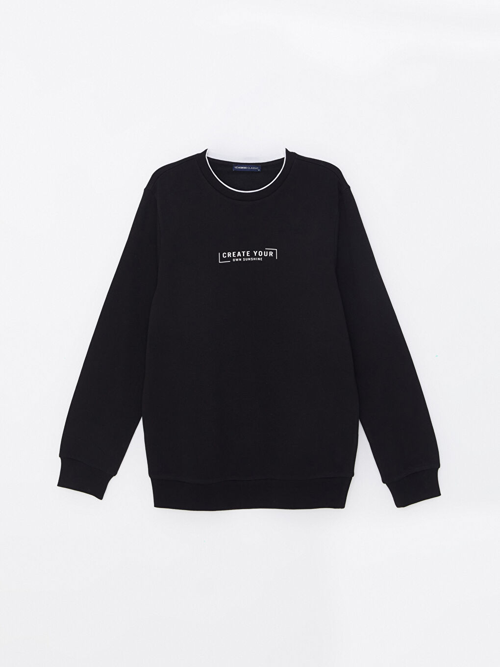 Crew Neck Long Sleeve Printed Men s Thick Sweatshirt W44109Z8 CVL W44109Z8 CVL LC Waikiki