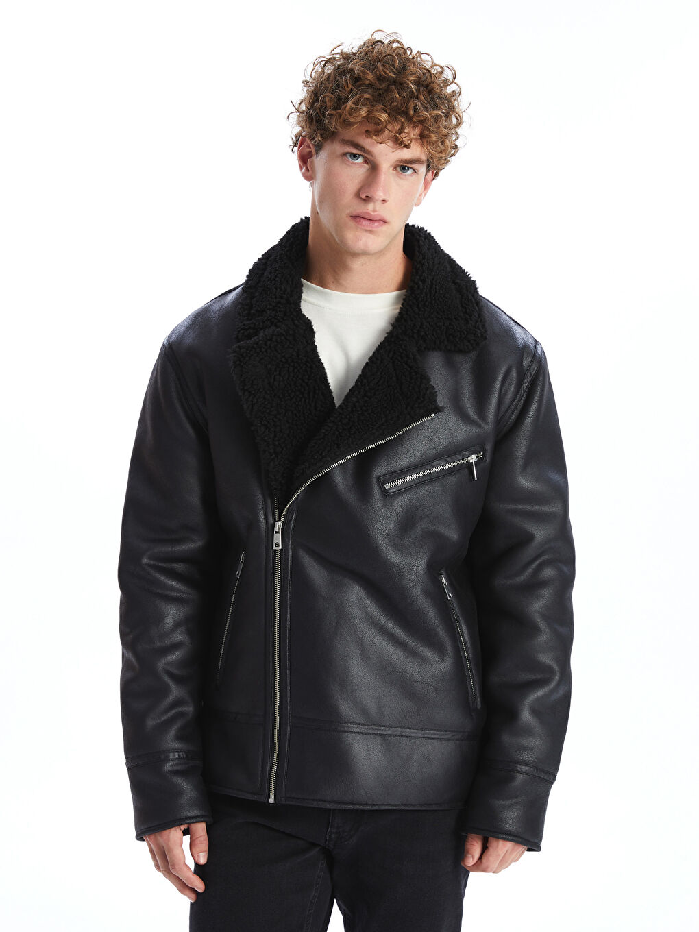 Lcw casual leather jacket new arrivals