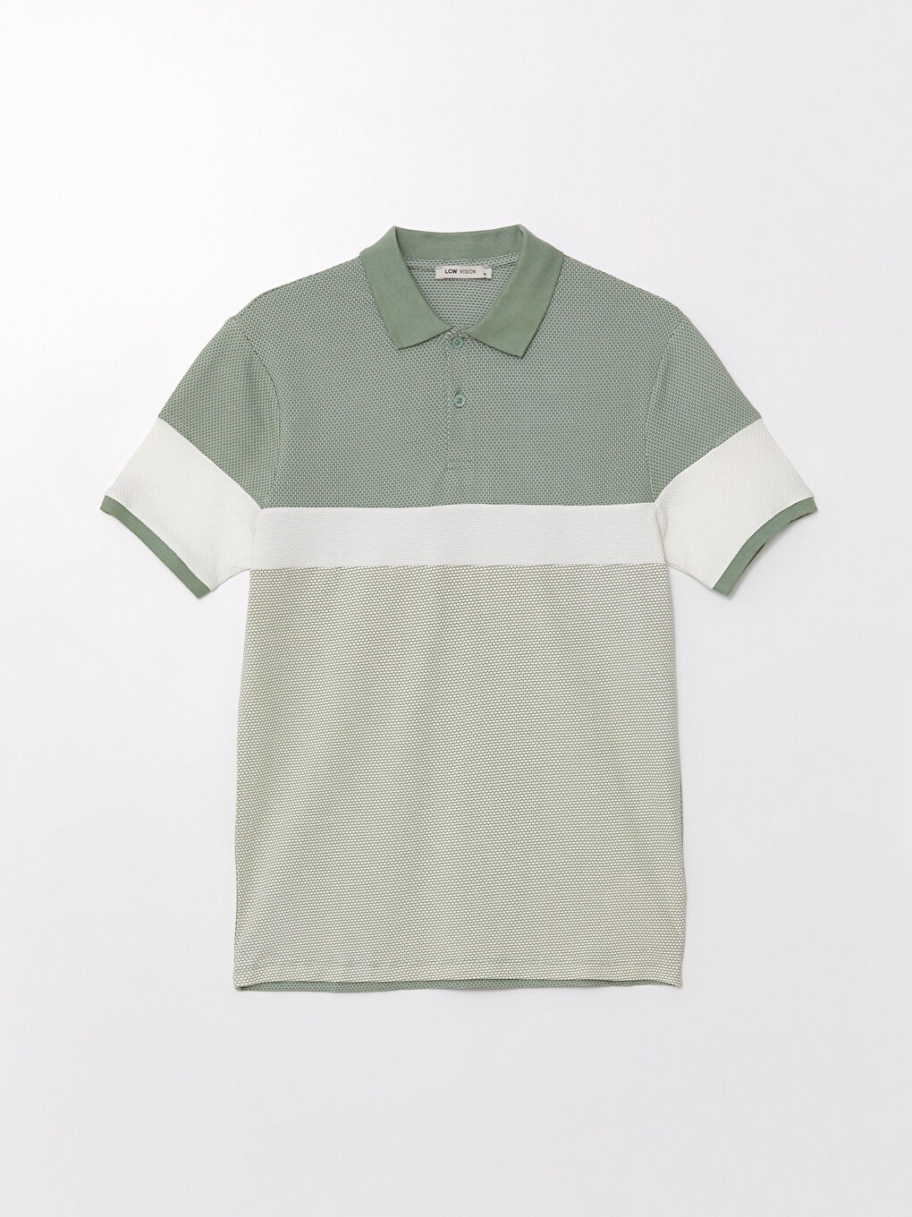 Polo Neck Short Sleeve Color Block Men's T-Shirt -W45144Z8