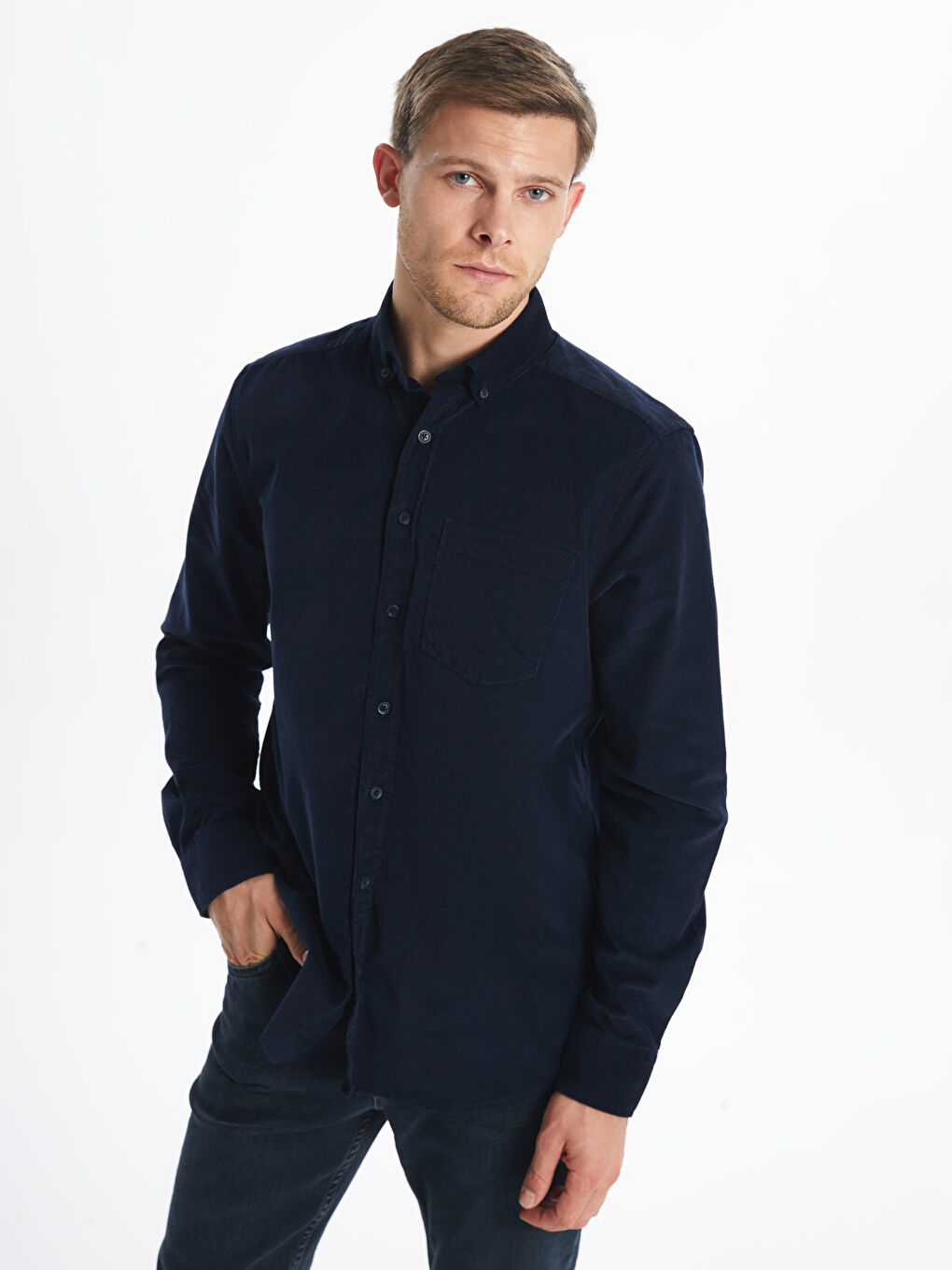 LC WAIKIKI Regular Fit Long Sleeve Velvet Men's Shirt