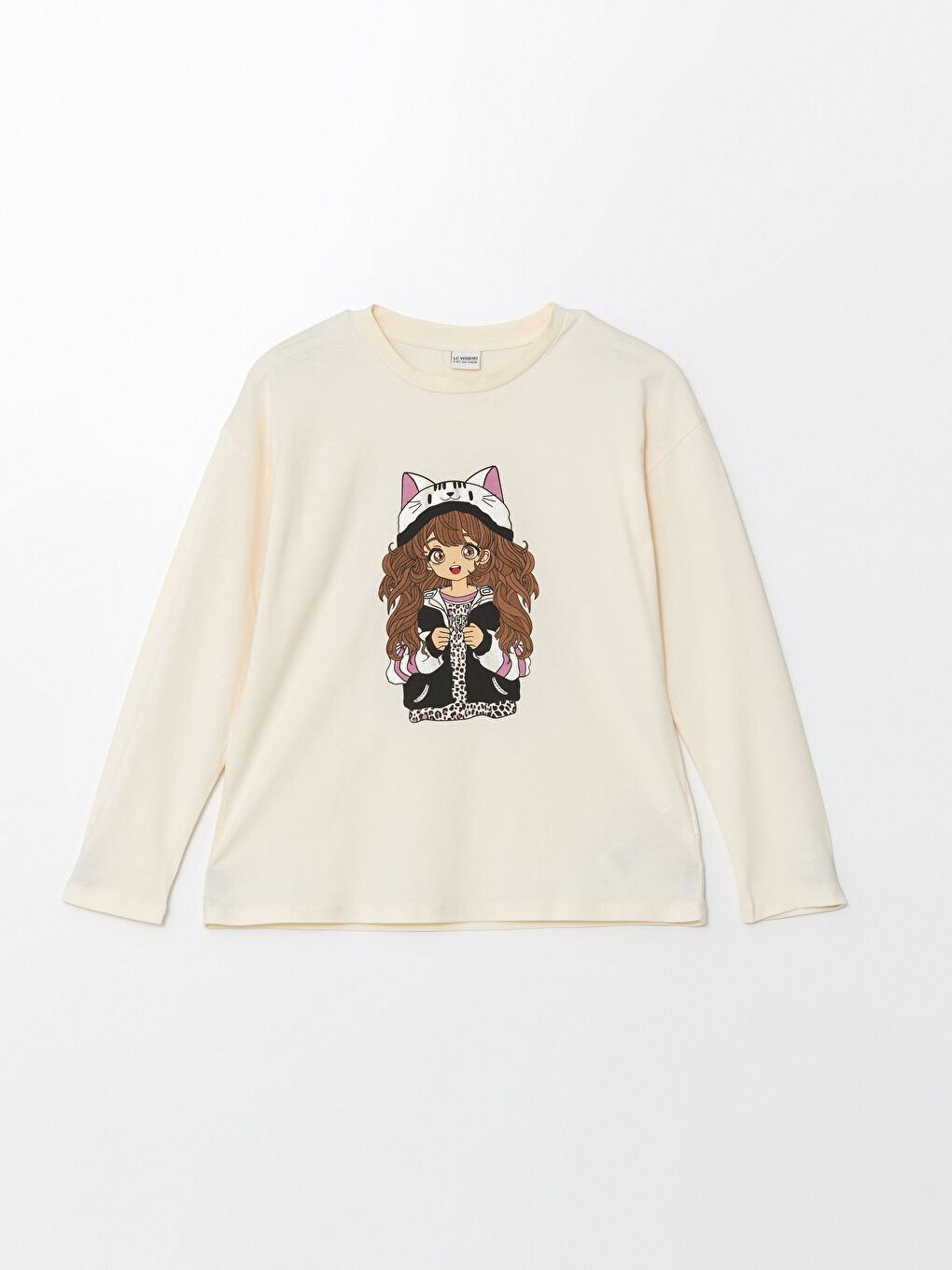 Tee shirt beige fille hot sale