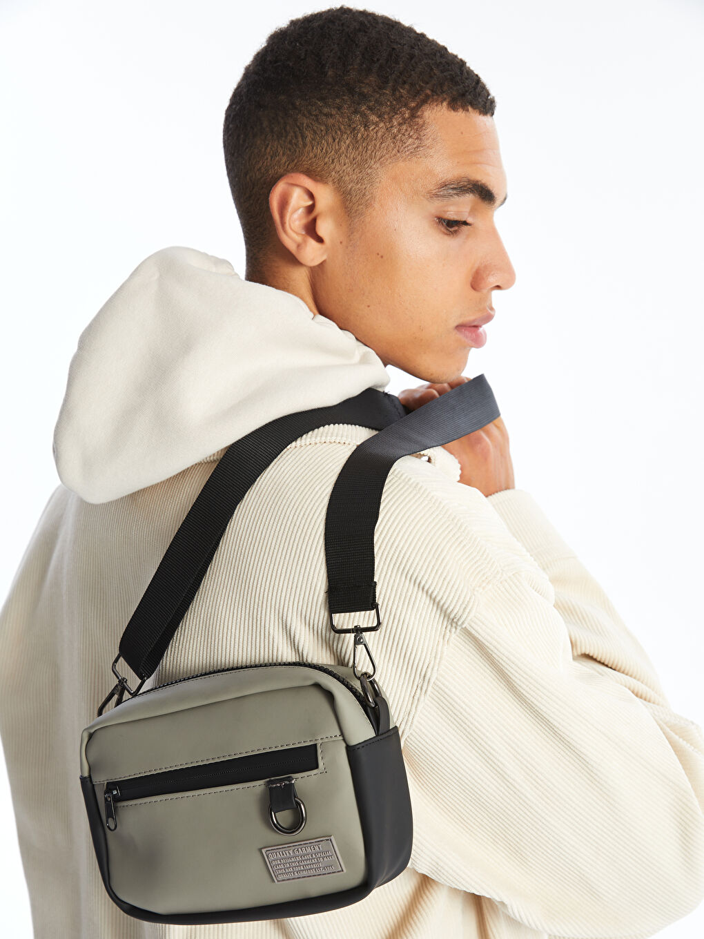 Zippered Men's Shoulder Bag -W45925Z8-CUZ - W45925Z8-CUZ