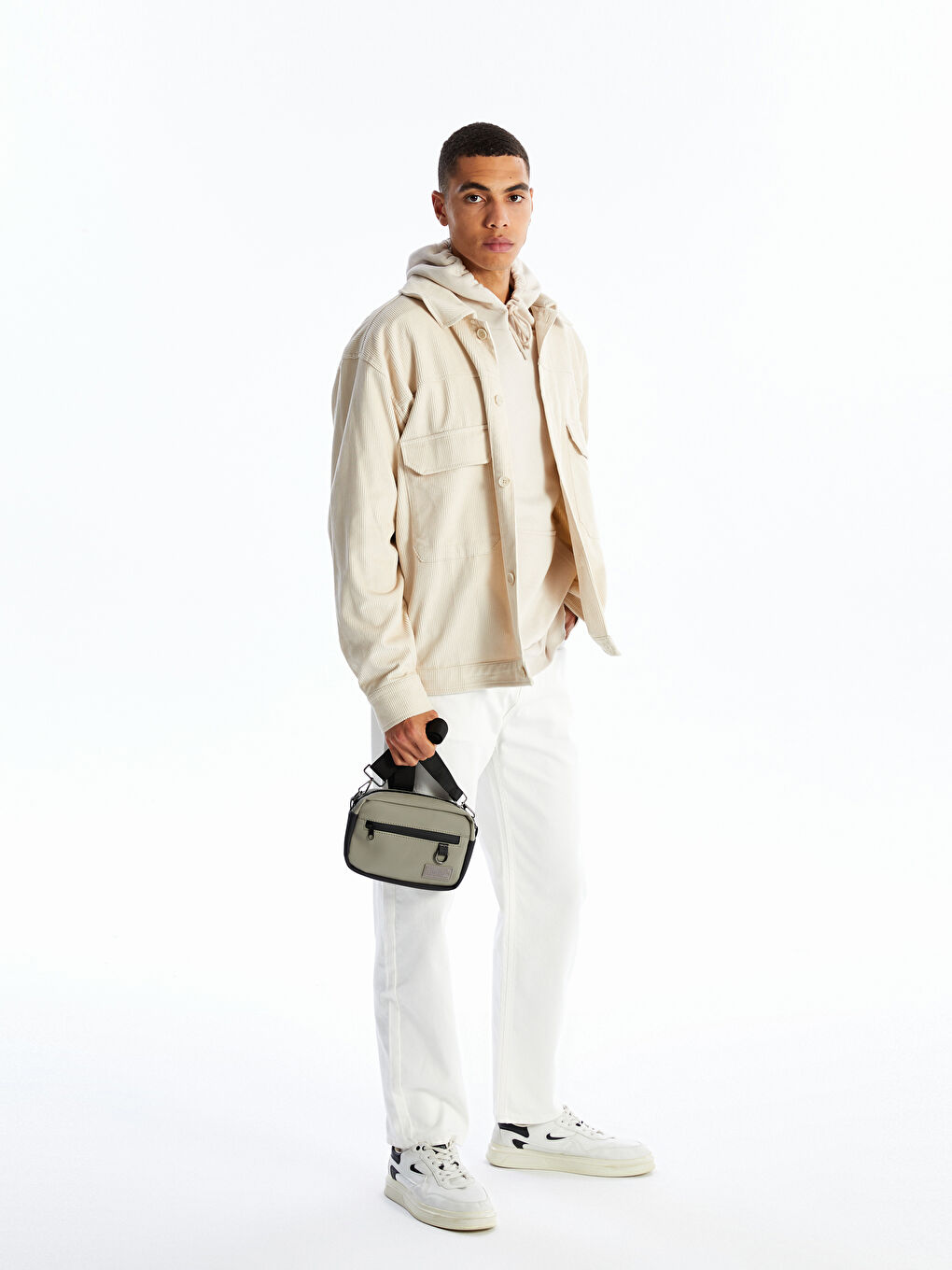 Zippered Men's Shoulder Bag -W45925Z8-CUZ - W45925Z8-CUZ