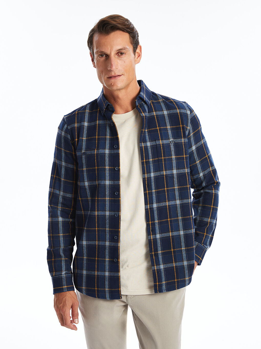 Regular Fit Long Sleeve Plaid Men's Shirt -W45943Z8-LN6 - W45943Z8-LN6 - LC  Waikiki