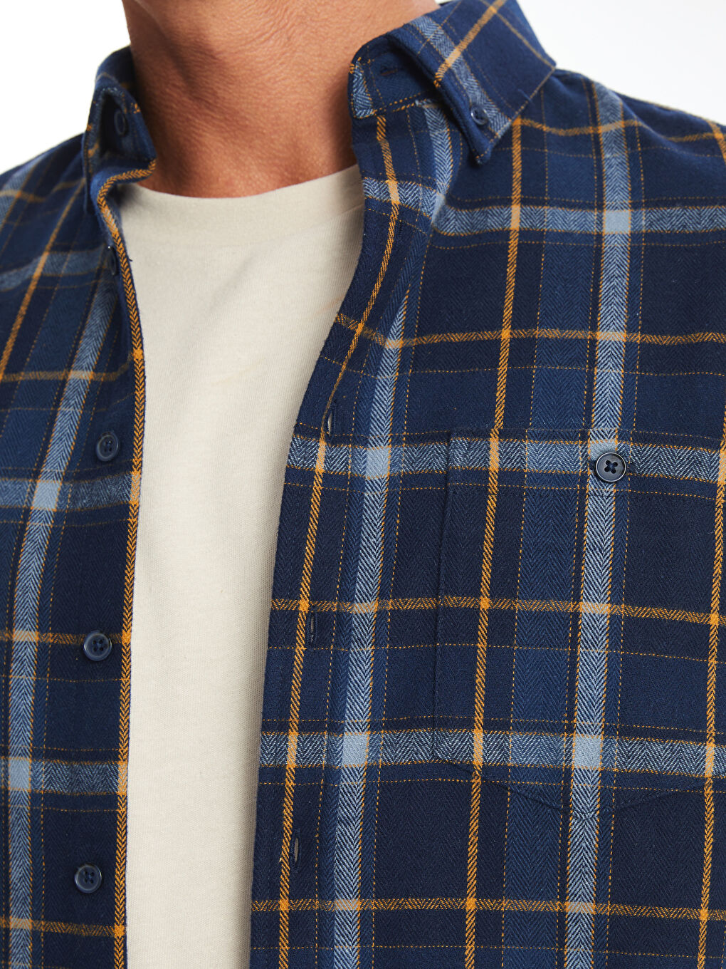 Regular Fit Long Sleeve Plaid Men's Shirt -W45943Z8-LN6 Regular Fit Long Sleeve Plaid Men's Shirt -W45943Z8-LN6