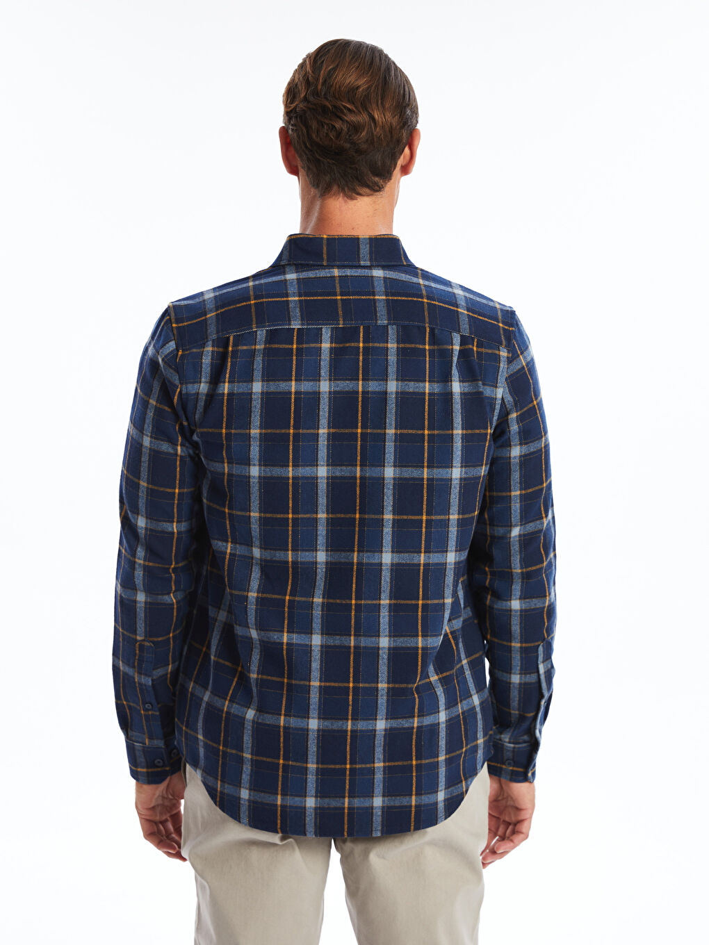 Regular Fit Long Sleeve Plaid Men's Shirt -W45943Z8-LN6 Regular Fit Long Sleeve Plaid Men's Shirt -W45943Z8-LN6