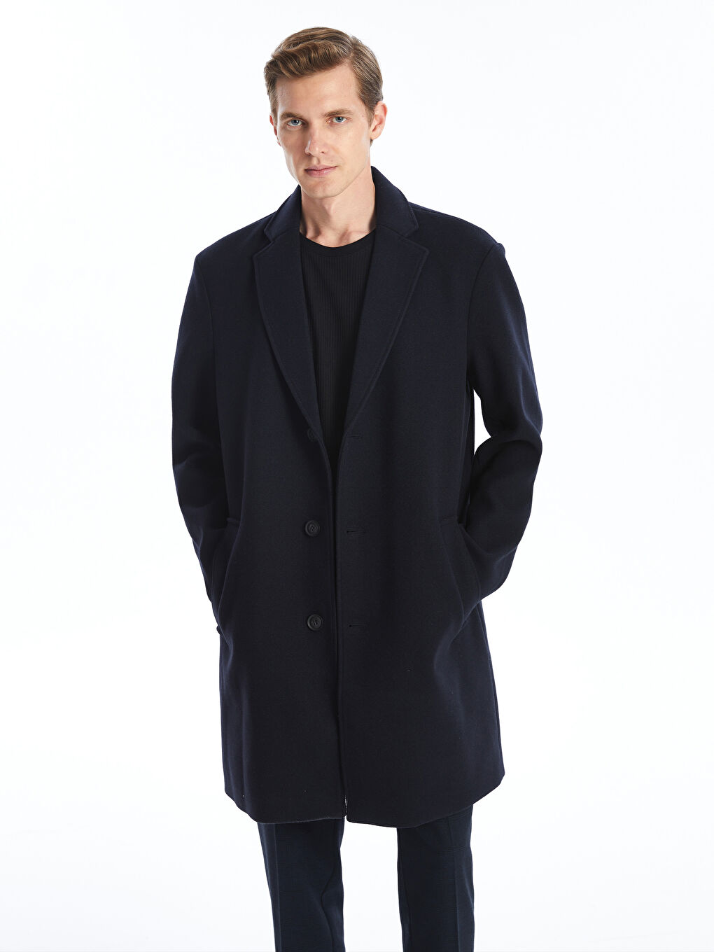 Standard Mold Jacket Collar Men's Stamped Coat -W46062Z8-MTY