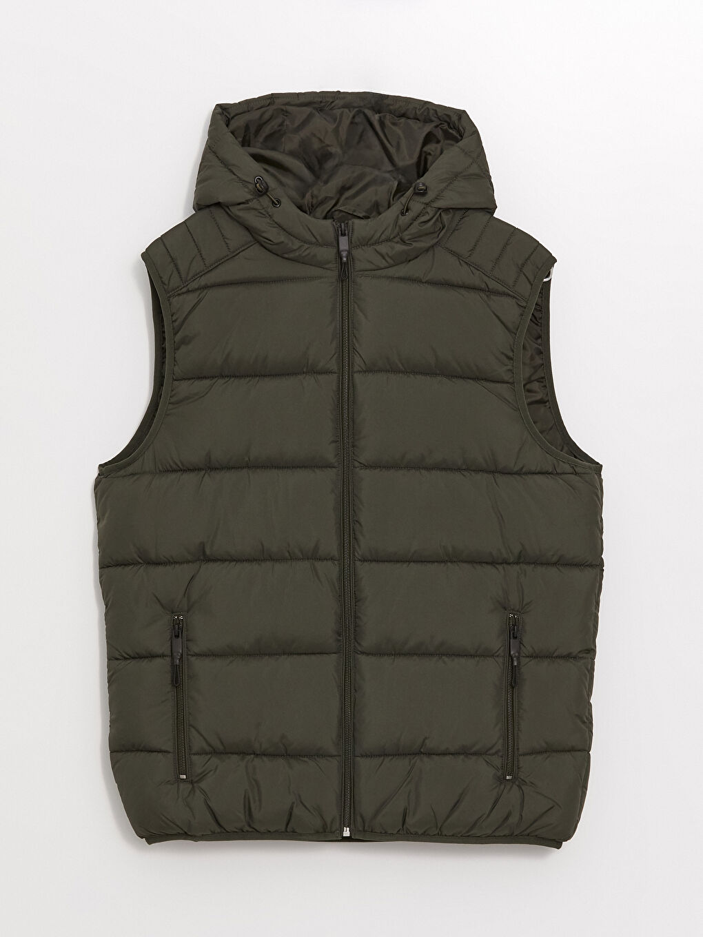 Regular Fit Hooded Men's Puffer Gilet -W46174Z8-V9A
