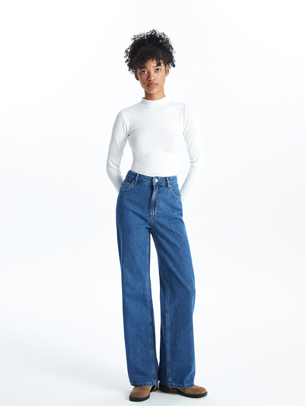 Wideleg Women's Jeans -W46188Z8-V6Q - W46188Z8-V6Q - LC Waikiki