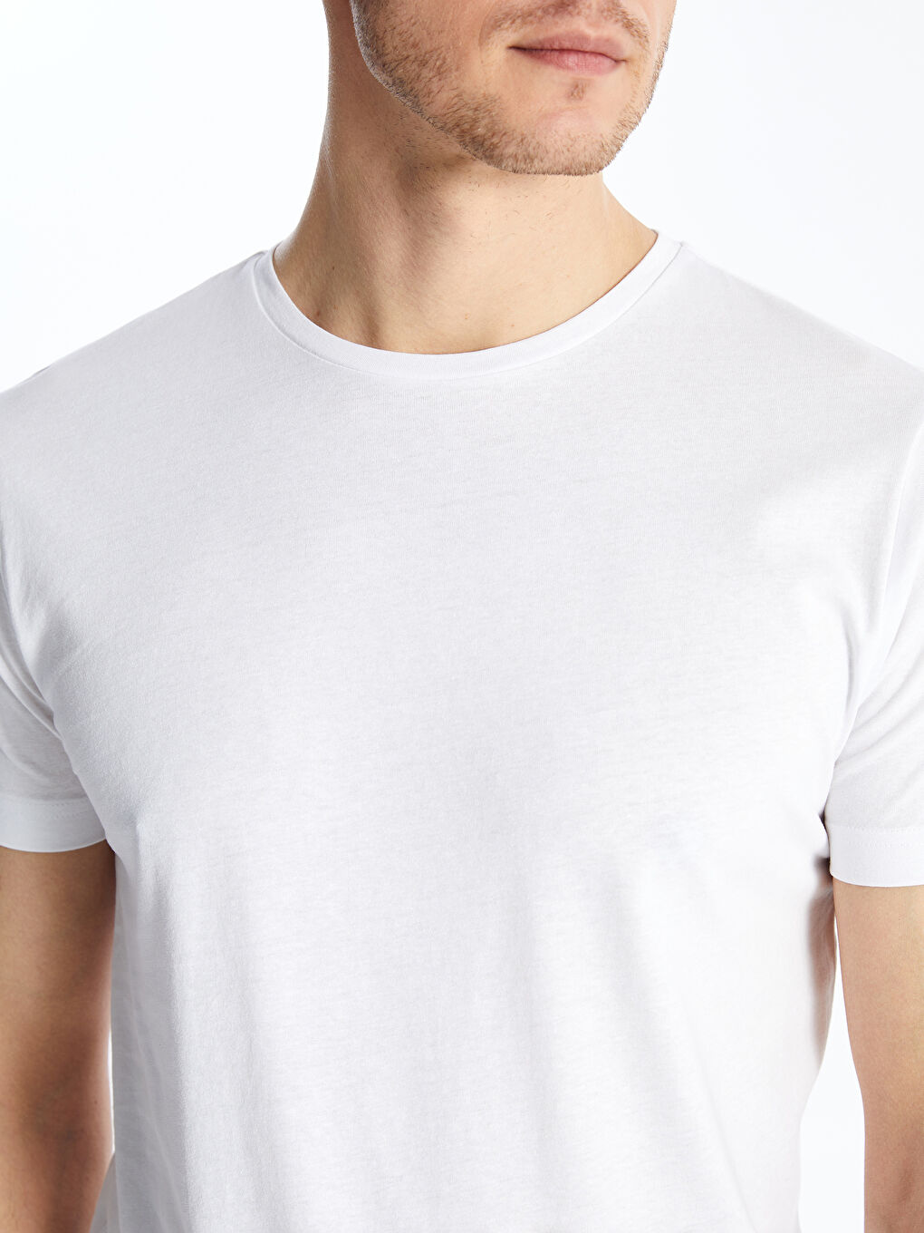 Crew Neck Short Sleeve Combed Cotton Men's T-shirt -W46203Z8